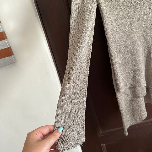 BALL OF COTTON | Handloomed Drapey Knit Asymmetrical Hem Lagenlook Sweater | XS - Picture 6 of 8